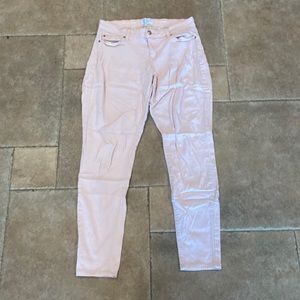 Pastel pink skinny jeans